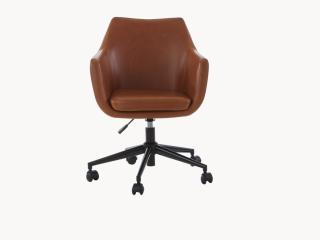 Krzesło biurowe sztuczna skóra Nora brąz