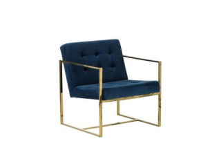 Fotel Manhattan c.niebieski, złoty