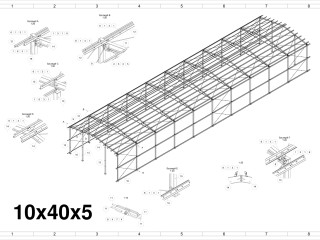 Hala - konstrukcja stalowa - 10x40x5 - 400m2