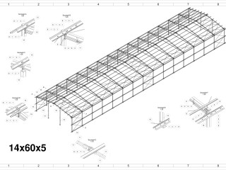 Hala - konstrukcja stalowa - 14x60x5 - 840m2