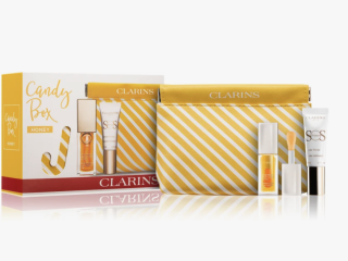 CLARINS CANDY BOX HONEY OLEJEK DO UST 7ML + BAZA 10ML + KOSMETYCZKA